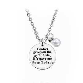 Birthday Gifts for Stepdaughter Necklace for Women Step Daughter Gifts from Stepmom Stepdad Bonus Daughter Pearl Necklace Gift Idea