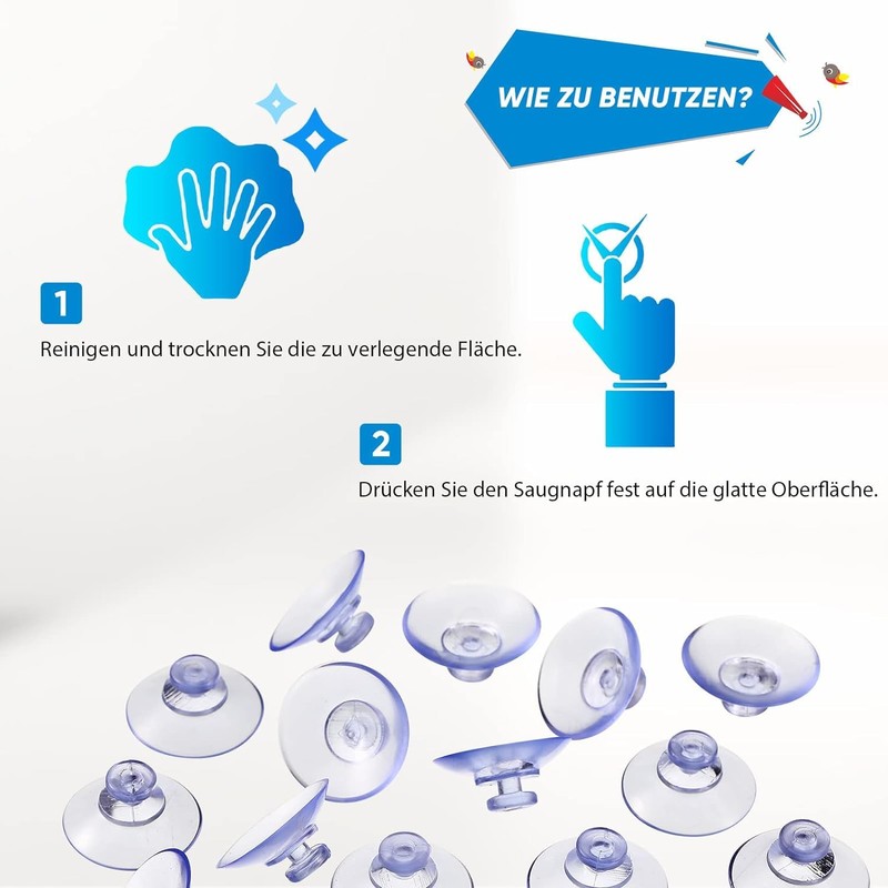 FCSNJH 25 Pieces 20 mm Transparent Suction Cups Suction Cups