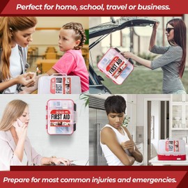 M2 BASICS Professional 350 Piece First Aid Kit | Business, Home, Car | Hard Case, Dual Layer, Wall Mountable | Emergency Kit, Emergency Medical Kit