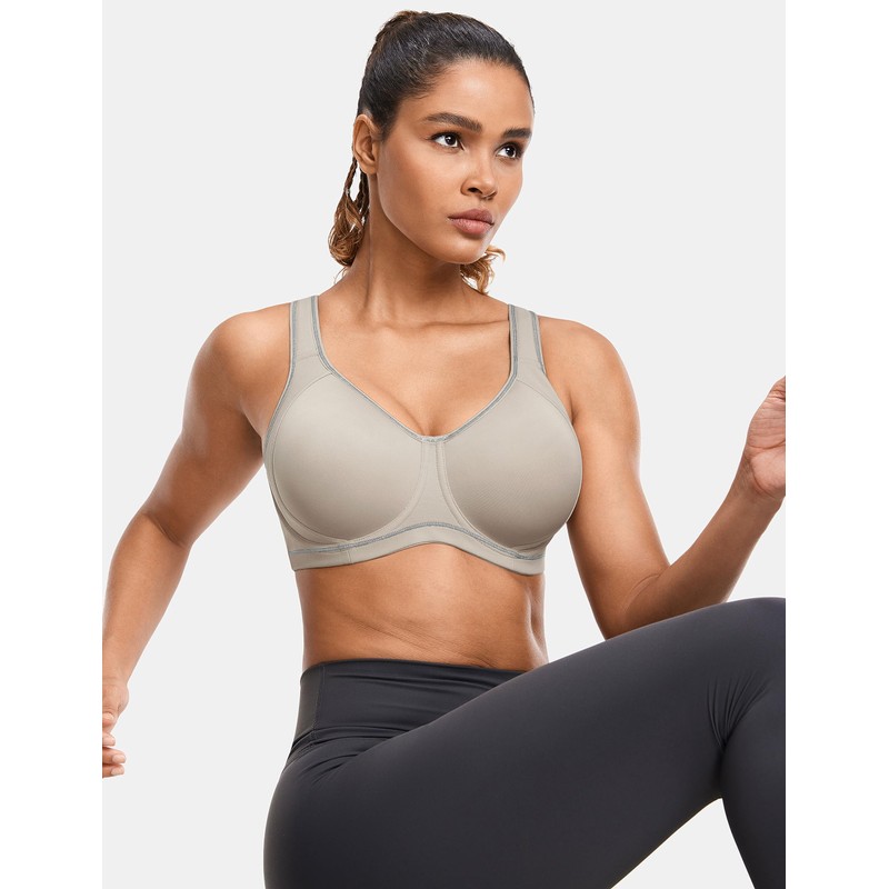 SYROKAN High Impact Sports Bras for Women Support Underwire Cross