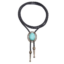 GelConnie Mens Bolo Tie Gold Bolo Bow Tie Turquoise Bolo Tie Necklace American Indian Western Bolo Tie for Women,Men
