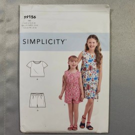 Simplicity Pattern S9156 Girls Top Shorts A-Line Dress Romper 3 4 5 6 UNCUT