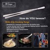 8-CREW KITCHEN Chef Tweezers - 3 Stainless Steel 8” Culinary