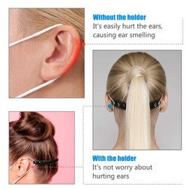 Extensor ajustable para correa de oído, cómodo gancho de extensión de cara, extensor de oreja para evitar el dolor de oreja (120 protectores de extensión de correa de oreja negra)