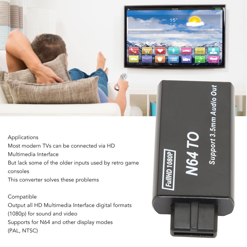 N64 to HDMI Converter Adapter, N64 Retro Video Game Console
