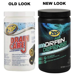 Zep Drain Defense Enzymatic Drain Cleaner Powder 18 Ounces (Case of 2) ZDC16 - Safe for Pipes and Septic Systems