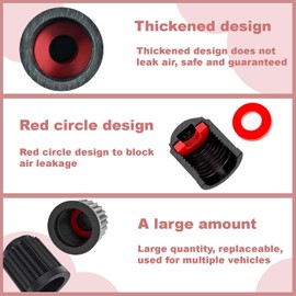 Premium Universal Stem Covers for Cars, SUVs, Bike and Bicycle, Trucks, Motorcycles Heavy-Duty, Tire Valve Caps - Airtight Seal, Black, Pack of 25