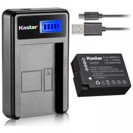 Kastar DMW-BLC12 Battery & LCD Charger for Panasonic Lumix DMC-FZ2000 FZ2500 G6 G7 GX8
