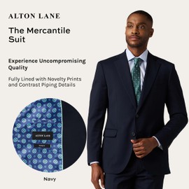 Alton Lane Mercantile Suit Tailored Fit - Premium Quality Suits for Men, Stylish and Elegant Formal Suit for Men, Navy, 40S