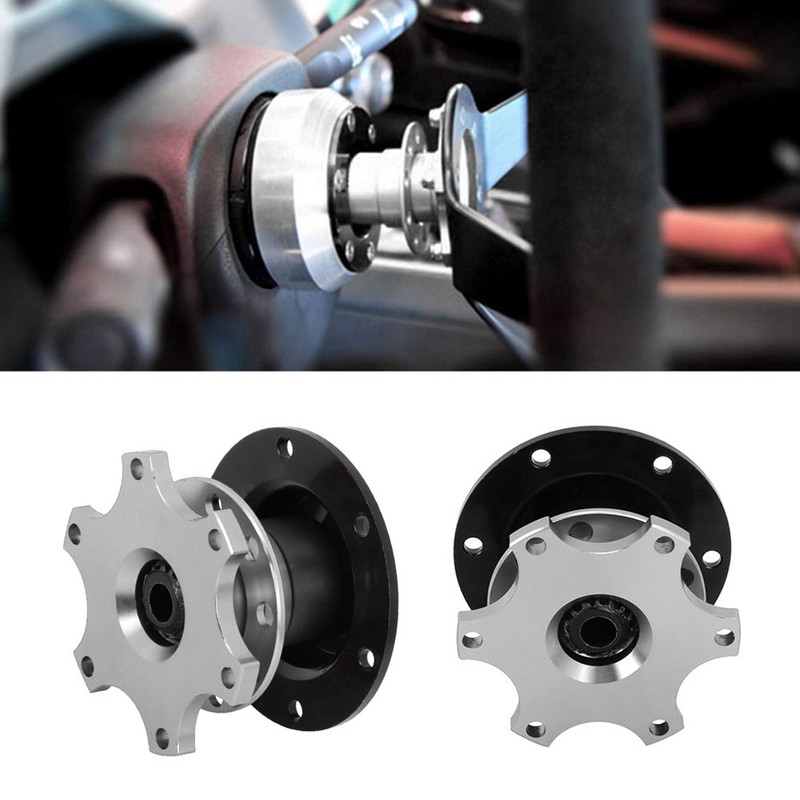 Universal 6 Hole Steering Wheel Quick Release Disconnect Hub Adapter