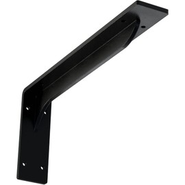 Ekena Millwork BKTM02X14X05EBPBL Steel Bracket Embrey, 2"W x 14"D x 5 1/4"H, Powder Coated Black