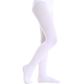 Yitoco Girls Dance Ballet Tights Leggings for Toddlers Ultra Soft Kids Students Footed Tights (1 Pairs, White, 6-8 Years, YOTS01-W-1CM)
