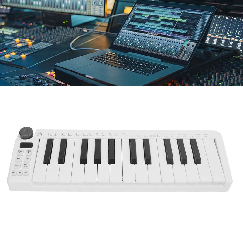 MIDI Keyboard Controller 25 Force Sensitive Keys 1 Assignable Knob