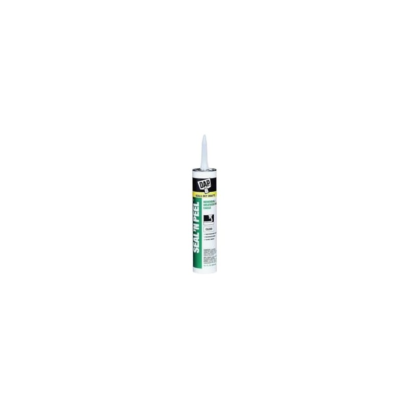 Dap 18324 Seal N' Peel Removable Weatherstrip Caulk, Clear, 10