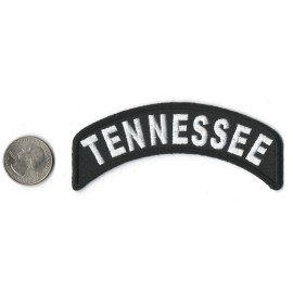 " TENNESSEE " Rocker Style Iron On Sew On Embroidered Shoulder Patch 4"x 1.75"