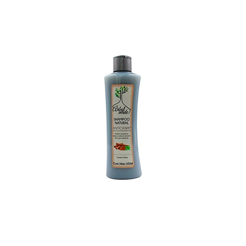 Shampoo Natural Anticaspa con Canela y Menta, Árbol Verde. 500