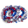2 Rolls Patriotic Wire Star Garland, Red Blue Silver Star