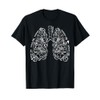 Anatomy Floral Drawing Respiratory Lungs Map Science And Art T-Shirt