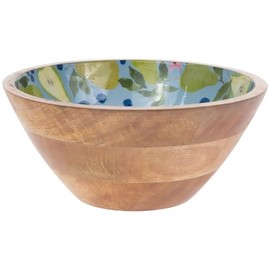 Boston International Mango Wood Bowl Serving Dish for Salad Fruit Chips & Rolls, 10" Diameter x 4.5" Tall, Anjou Pear