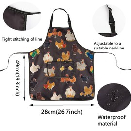 AKTAP Funny Chicken Apron Chicken Adjustable Neck Kitchen Apron With Pocket Farm Mom Gifts For Women (Chicken Apron)