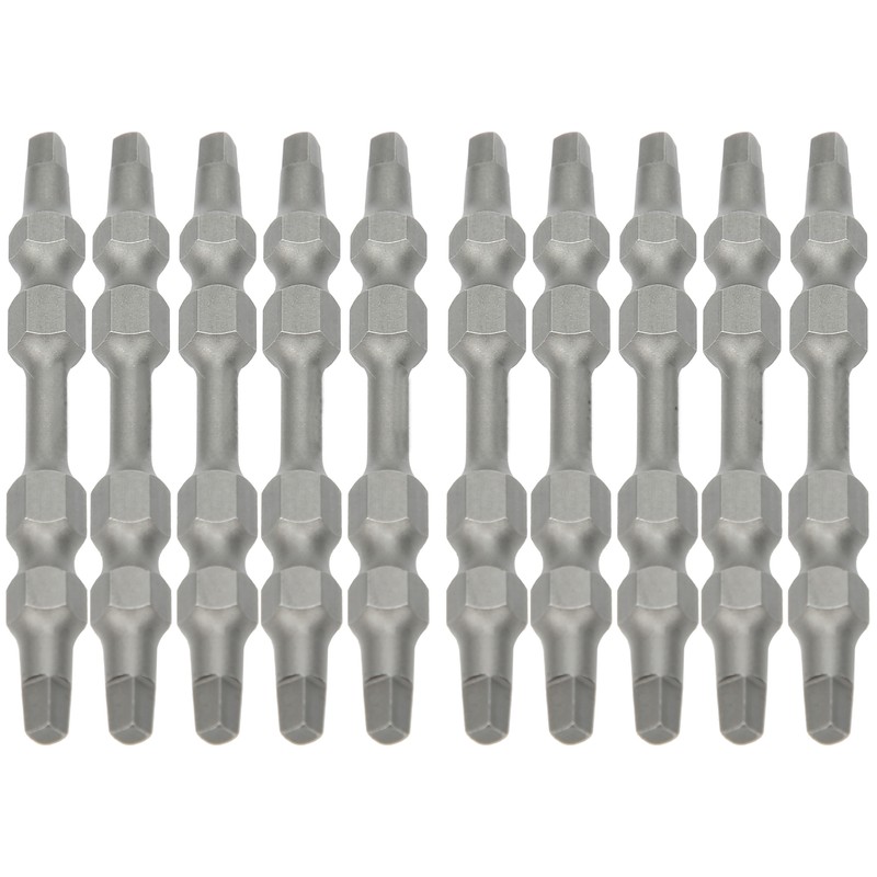 10Pcs Square Screwdriver Bits DoubleEnd Electric Magnetic Industrial Supplies 6.35mm