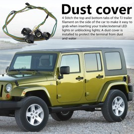 2025 DEARCOOL Latest 4 Pin Trailer Wiring Harness 55363 for 1998-2006 Jeep TJ/Jeep Wrangler Vehicle end, Plug &Play for TJ 4-Way Flat Tow Hitch Trailer Wiring 81 Inches