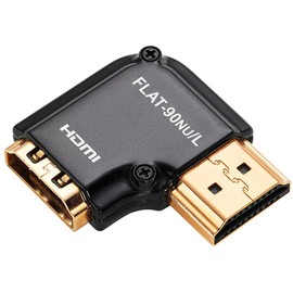 Zeskit Zinc Alloy Full Shielding HDMI Right Angle Adapter, 24K Gold Plated Connectors (FLAT-90NU/L)