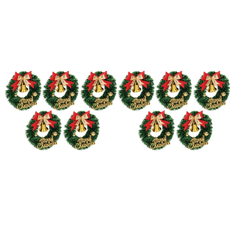 10PCS Dollhouse Christmas Wreaths Simulation Plastic Garland Model for 1/12