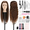 Yekavo Hairdressing Head Real Hair, Training Head with 90% Real