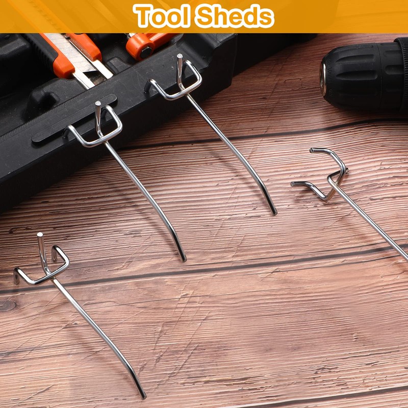 Funrous 100 Pack Peg Board Hooks Stainless Steel Pegboard Hooks