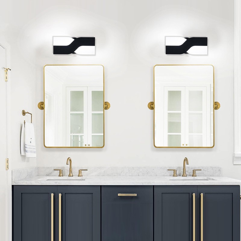 JERANDO Modern LED Wall Sconce, 8W Acrylic Indoor Black Wall