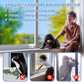 Sliding Window Locks - Horizontal & Up/Down, Adjustable Aluminum, 4 Sets Silver