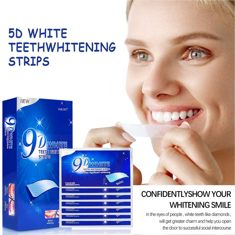 SSKHE Pack of 28 Teeth Whitening Bands, 9D Teeth Whitening