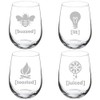 MIP Set of 4 Wine Glass Goblet Funny Drunk Buzzed