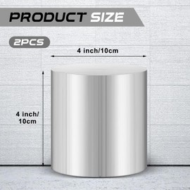 Otoolling 2 Pcs 6061 Aluminum Round Rod 4" Long 4" Diameter Aluminum Bar Stock T651 Extruded Lathe Bar Stock Solid for Furniture Manufacturing Mechanical Parts Industry Precision Machining