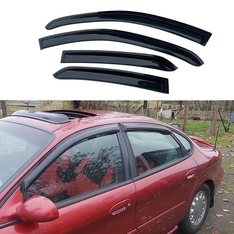 Puermto 94194 Sunproof Waterproof Side Window Wind Deflector, 4pcs Protective