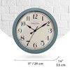 Presentime & Co Vintage Farmhouse Wall Clock, Aged Teal Finish,