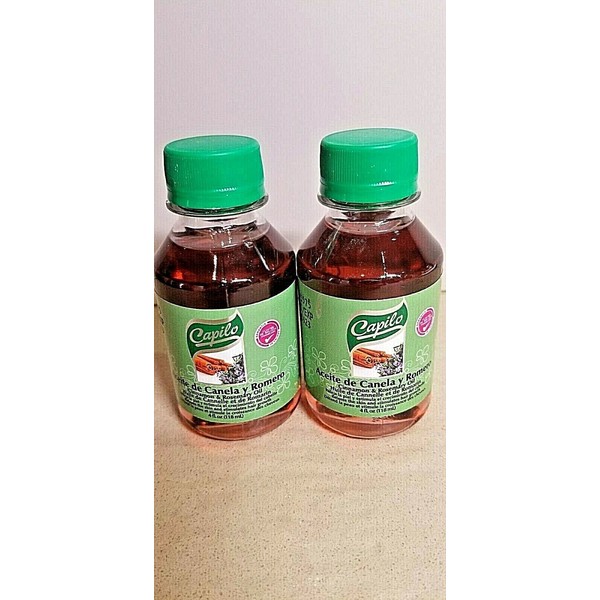 2 P- Cinnamon & Rosemary Oil.Aceite de Canela y Romero. 4 oz (118mL).Exp.06/2023