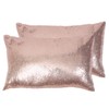 Eternal Beauty Set of 2 Sequin Decorative Pillow Cover Rose