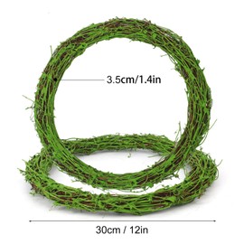 KUKLIPJIM 7 Pcs 12 inch Natural Grapevine Wreath Set, Hand-Woven Vine Branch Wreaths for DIY Crafts, Christmas Decorations, Home & Event Styling(Green)