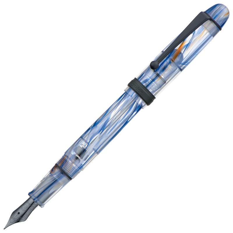 Asvine V126 Vacuum Fill Fountain Pen Blue Swirl Acrylic Medium