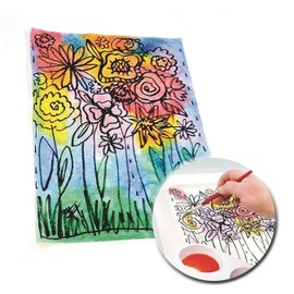 S&S Worldwide Color Splash! Liquid Watercolor Paint, 8 each of 6 Vivid Colors, 1-oz Drip-Dispense Bottles, For All Watercolor Painting, For Groups, Use to Tint Slime, Clay, Glue, Non-Toxic. Pack of 48