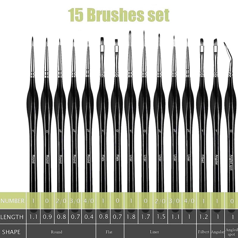 Paint Brush Set Fine Detail Brush for Acrylic Watercolour Model