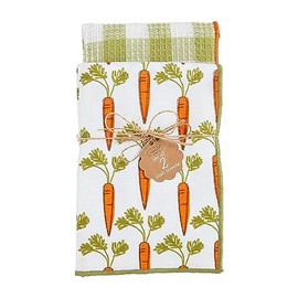 Mud Pie Spring Towel Set, Carrot; 26" x 16.5"