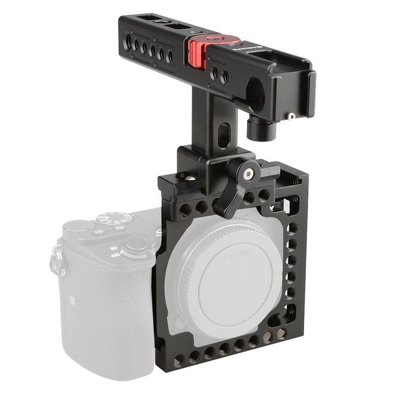CAMVATE Camera Cage, 360 Degree Rotation, 1/4 & 3/8 Screws,