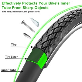 AccEncyc Bike Tire Liner, Inner Tube Flat Protectors Durable Extruded Plastic Shield Compatible with 20" 24" 26" 27.5" 29" (2 Pack)