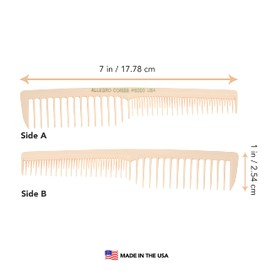 Allegro Combs 6000 peines de dientes anchos con ventilación, para peluquería, estilista, pelo rizado, fabricado en los Estados Unidos, 6 piezas. (New Light Peach)