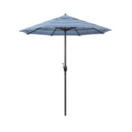 California Umbrella 7.5' Round Sunbrella Aluminum Outdoor Deck, Pool or Patio Umbrella, Crank Lift, Auto Tilt, Bronze Pole, Dolce Oasis