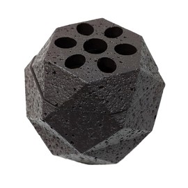 Premium Bakhoor and Incense Burner – Decorative Resin Burner with Brass Inner Plate – 9x9cm Aromatic Holder for Home and Office – Hexagonal Design (Black)