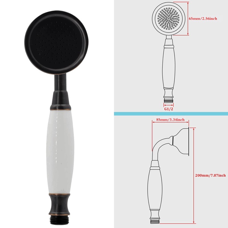 Oil Rubbed Bronze Vintage Telephone Handheld Shower Spray Ceramic Handle